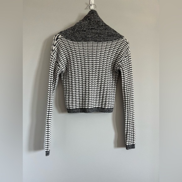 Gray and White Women's Hooded Sweater - Picture 2 of 2